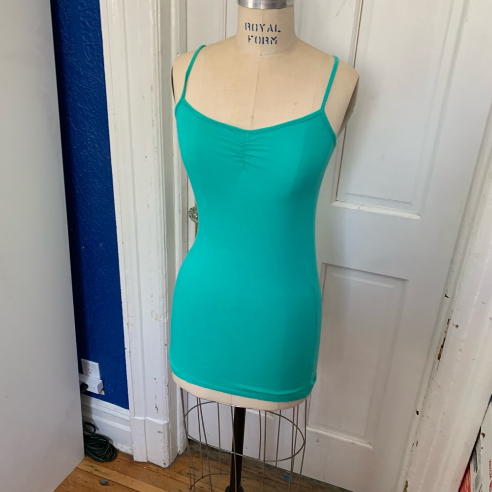 Green long tank top